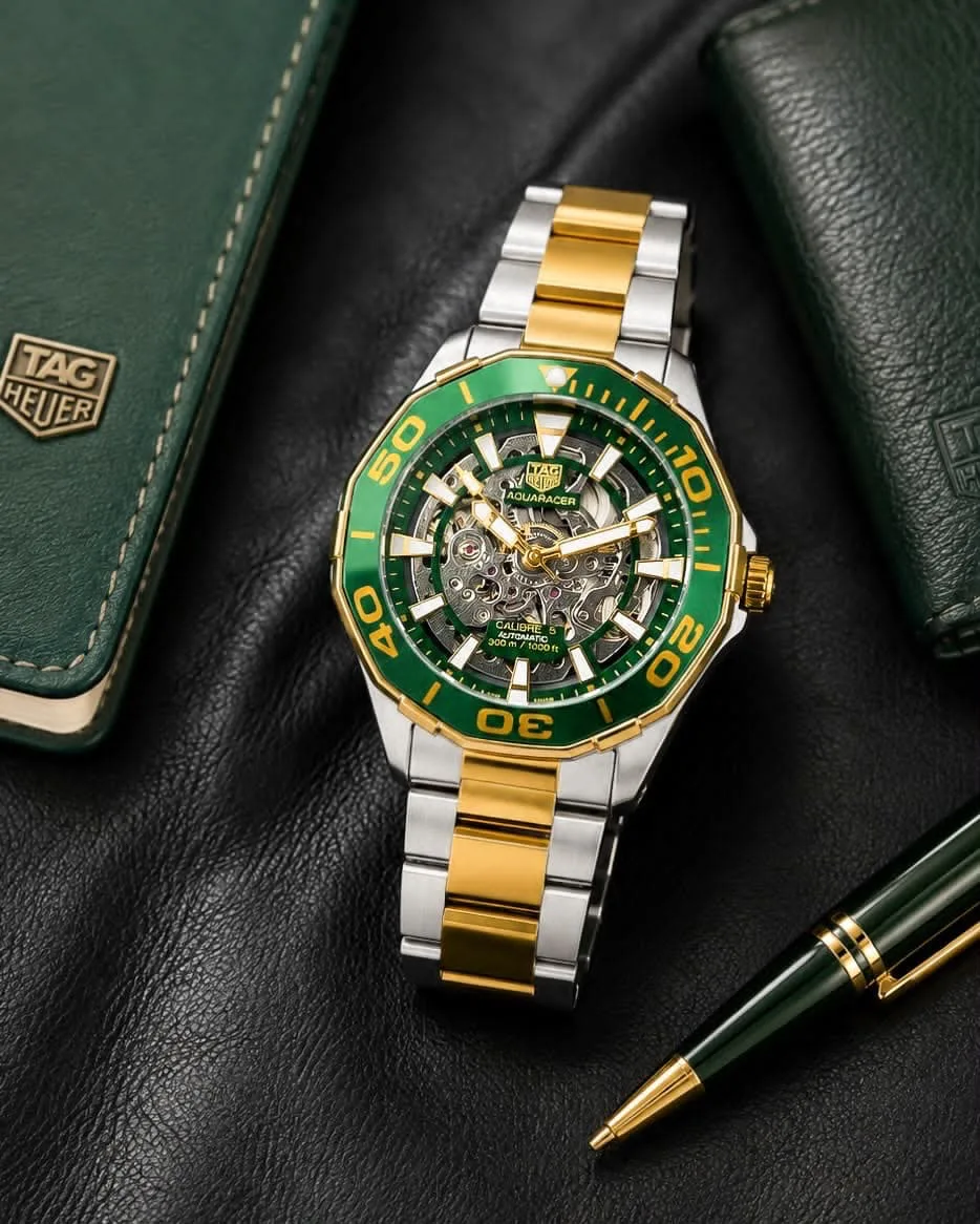 TAG Heuer Aquaracer Skeleton Automatic – Two-Tone Luxury Timepiece